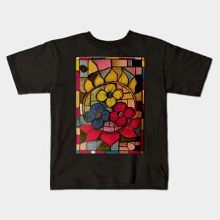 Three Jewel Lotus Mandala Kids T-Shirt